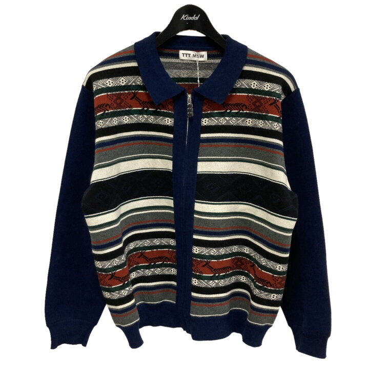 楽天市場】【中古】TTT MSW 23AW Nordic Zip Up Cardigan ブルー  