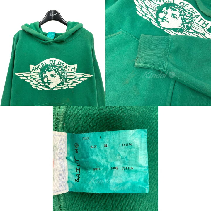 楽天市場】【中古】SAINT MICHAEL 2022AW｢HOODIE ANGEL GREEN]ダメージ 