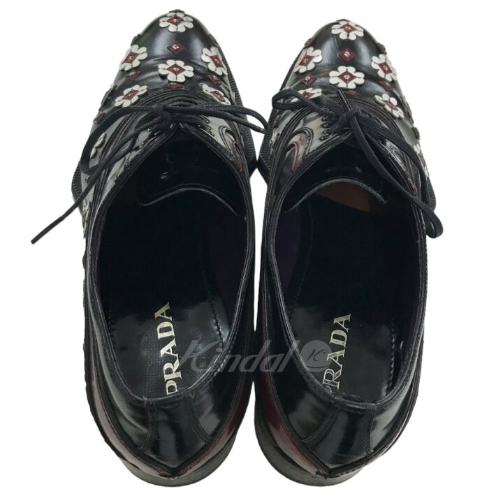 楽天市場】【中古】PRADA 12AW フラワードレスシューズ ブラック 