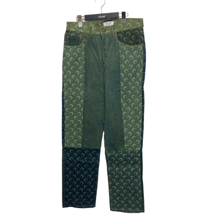 楽天市場】【中古】MARINE SERRE ジャガード総柄パッチワークデニム 