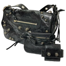 【中古】BALENCIAGA「Le Cagole Men XS Flap Bag」 LE CAGO ショルダーバッグ ブラック【価格見直し】