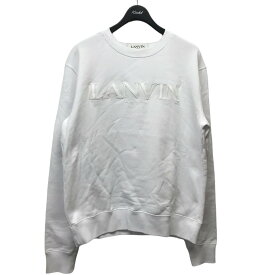 【中古】LANVIN23SS｢SWEAT SHIRT EMBRODERY｣ロゴエンブロイダリースウェット ホワイト サイズ：記載無【価格見直し】