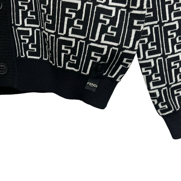 楽天市場】【中古】FENDI FFロゴ ズッカ柄カーディガン ブラック 