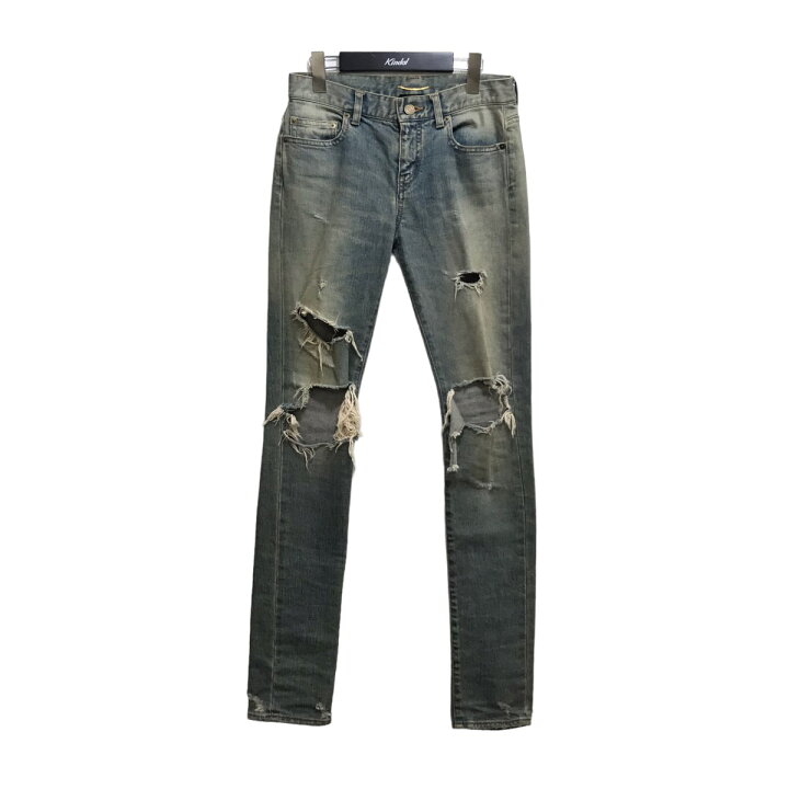 楽天市場】【中古】SAINT LAURENT PARISデストロイ加工スキニーデニム  