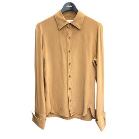 【中古】SAINT LAURENT PARIS2021AW レギュラーカラーシャツ ブラウン サイズ：38【価格見直し】