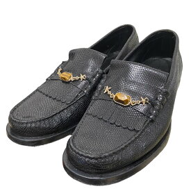 【中古】JIMMY CHOO　型押しレザーシューズ ブラック サイズ：44 【020224】（ジミーチュウ）