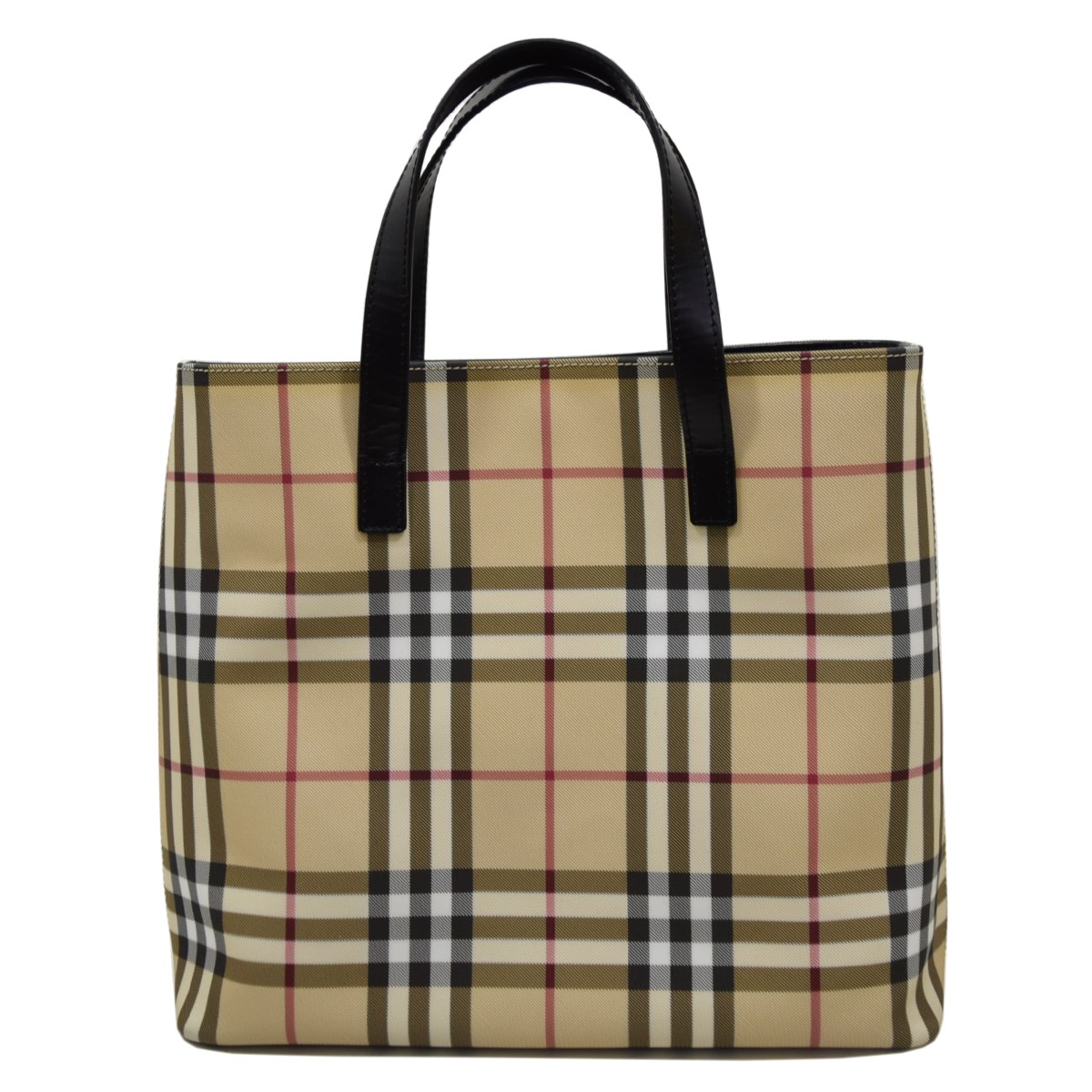 br>BURBERRY LONDON <br>PVC加工ノバチェックトートバッグ ベージュ
