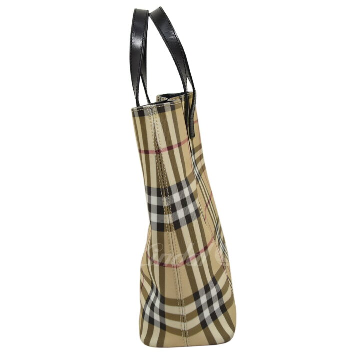 楽天市場】【中古】BURBERRY LONDON PVC加工ノバチェックトートバッグ  