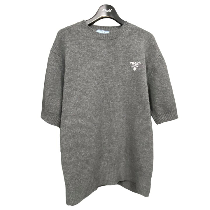 楽天市場】【中古】PRADA ロゴ半袖カシミヤニット グレー サイズ：40 