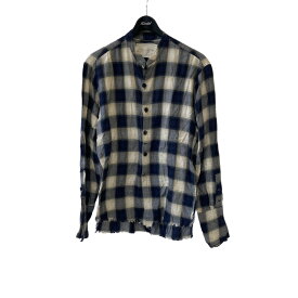 【中古】GREG LAUREN　PLAID CLASSIC STUDIO SHIRT ネイビー×アイボリー サイズ：1 【040224】（グレッグローレン）