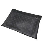 【中古】LOUIS VUITTON「ボシェット・ディスカバリー」クラッチバッグ ブラック【価格見直し】