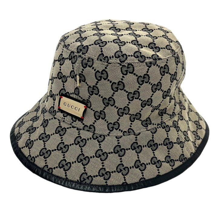 楽天市場】【中古】GUCCIリバーシブルバケットハット ベージュ  