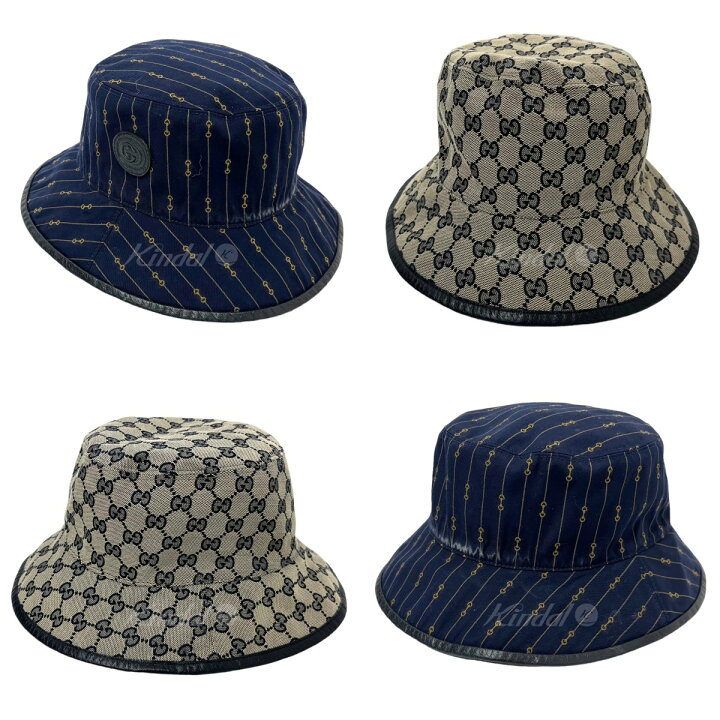 楽天市場】【中古】GUCCIリバーシブルバケットハット ベージュ 