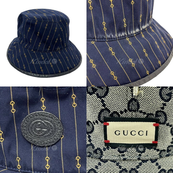 楽天市場】【中古】GUCCIリバーシブルバケットハット ベージュ 
