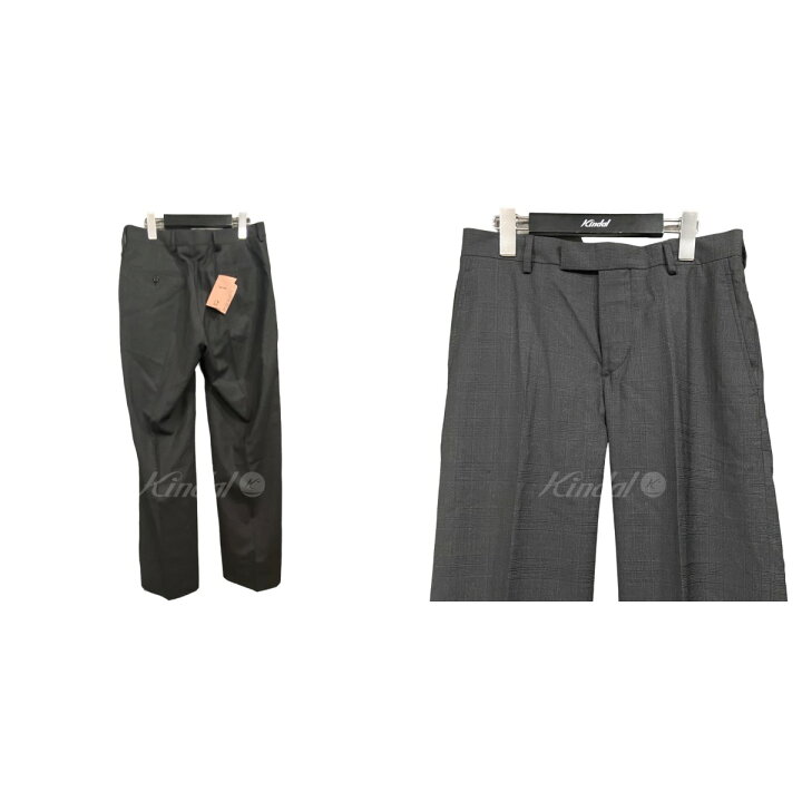 楽天市場】【中古】miu miuチェック柄センタープレススラックス グレー 