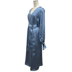 【中古】MURRAL｢glossy smooth satin dress｣ サテンドレス ブルー サイズ：Free【価格見直し】