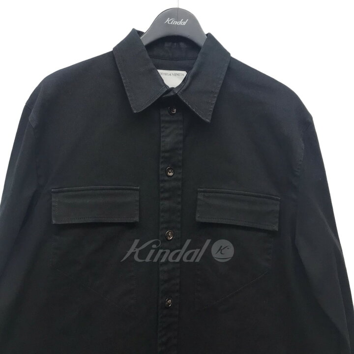 楽天市場】【中古】BOTTEGA VENETA ミリタリーシャツ ブラック サイズ 