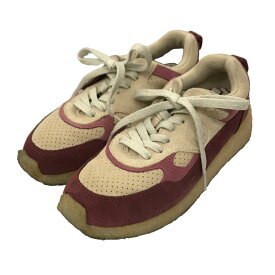 【中古】CLARKS ORIGINALSLockhill ロックヒル Oxblood Combi スウェードスニーカー 61504950 ベージュ×ボルドー サイズ：UK5【価格見直し】