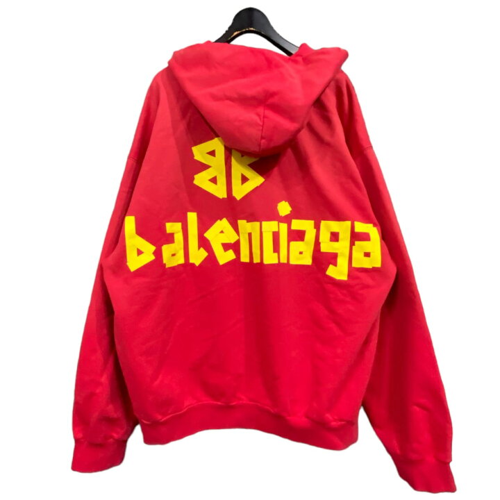 楽天市場】【中古】BALENCIAGA テープロゴジップアップパーカー レッド  