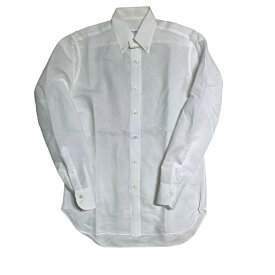 【中古】Errico Formicola　コットン×リネン ボタンダウンシャツ ホワイト サイズ：S 【090224】（エリコフォルミコラ）