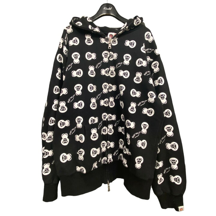 楽天市場】【中古】A BATHING APE BABY MILO総柄パーカー ブラック 