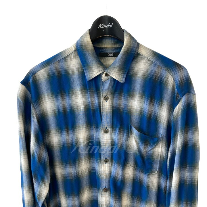 楽天市場】【中古】Rags McGREGOR オンブレチェックシャツ ブルー 
