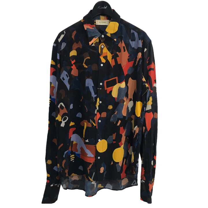楽天市場】【中古】WALES BONNER総柄シルクシャツ ブラック×マルチ 