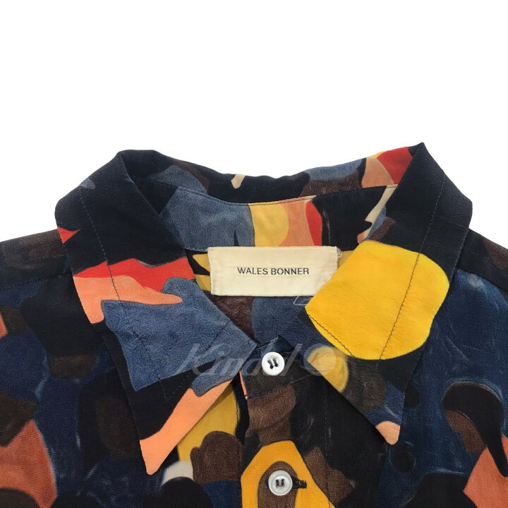 楽天市場】【中古】WALES BONNER総柄シルクシャツ ブラック×マルチ 