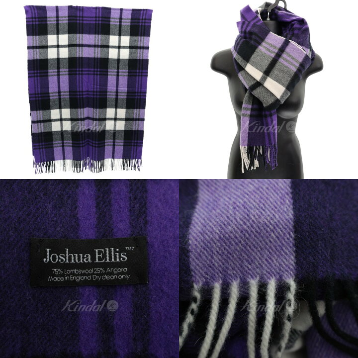 楽天市場】【中古】JOSHUA ELLIS チェック柄ウールマフラー パープル 