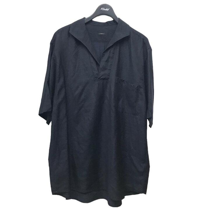 楽天市場】【中古】COMOLI ウールシルクスキッパー半袖シャツ ネイビー 