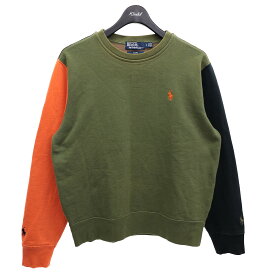 【中古】POLO RALPH LAUREN　×BEAMS　クレイジーパターンスウェット カーキ／オレンジ／ダークネイビー等 サイズ：S 【110224】（ポロラルフローレン）