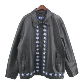 【中古】BoTT22AW Sparkle Leather Jacket スパークル レザージャケット ブラック サイズ：XL【価格見直し】