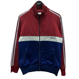 【中古】adidas　トラックジャケット　80S　ヴィンテージ　ハンガリー製 ブルー×レッド サイズ：S 【120224】（アディダス）