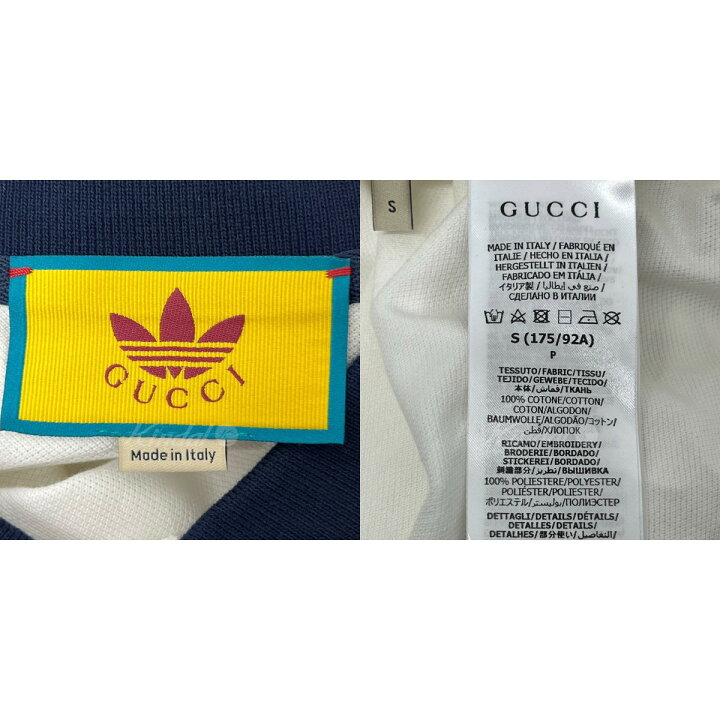 楽天市場】【中古】GUCCI × adidas コットンピケ長袖ポロシャツ 