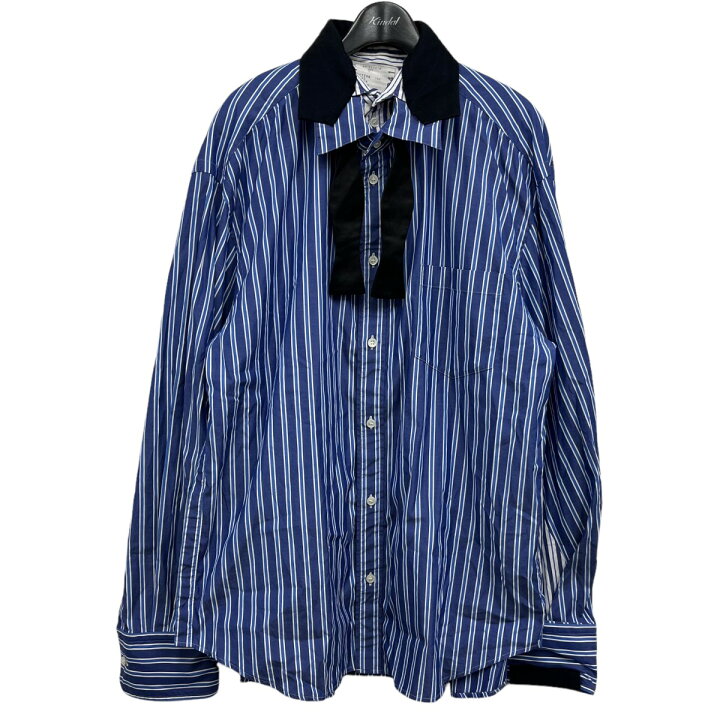 楽天市場】【中古】sacai ストライプレイヤードシャツ ブルー×ホワイト 