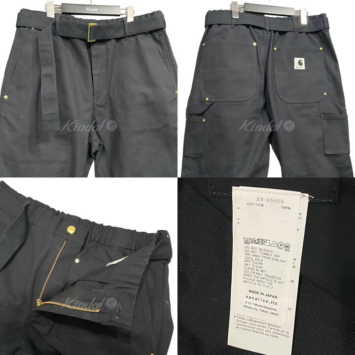 楽天市場】【中古】sacai×CARHARTT ペインターパンツ ブラック サイズ 