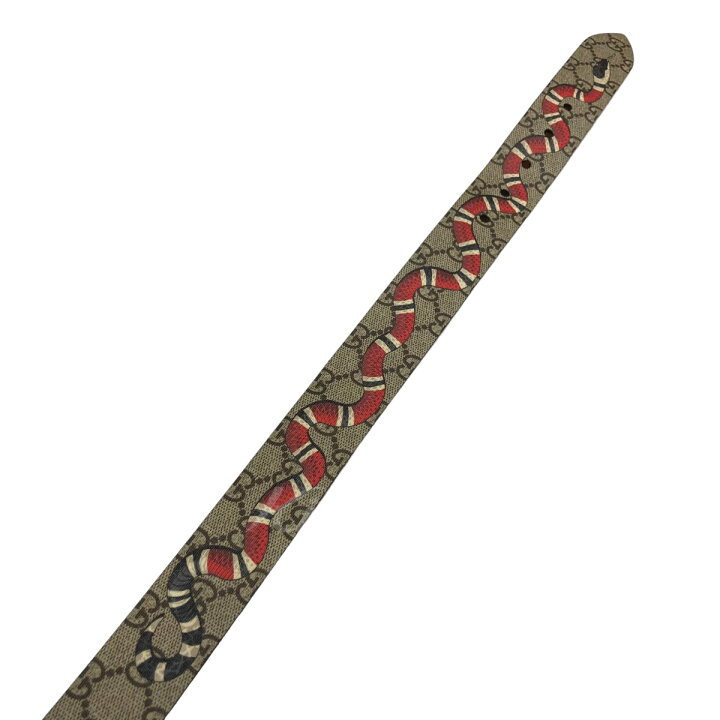 楽天市場】【中古】GUCCI 434520 スネークプリントGGベルト ベージュ  