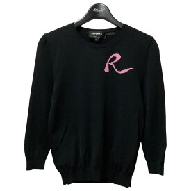 【中古】ROCHAS4SLEEVE SWEATER Rインターシャロゴ3 ニット ROPU75052A ブラック サイズ：S【価格見直し】