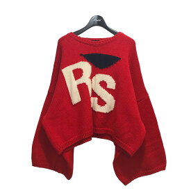 【中古】RAF SIMONS　19AW｢Virgin Wool Oversized RS Sweater｣セーター レッド サイズ：S 【140224】（ラフシモンズ）