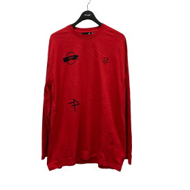 【中古】RAF SIMONS x FRED PERRY　｢Printed Long Sleeve T-Shirt｣ ロングスリーブTシャツ SM4209 レッド サイズ：M 【150224】（ラフシモンズ x フレッドペリー）