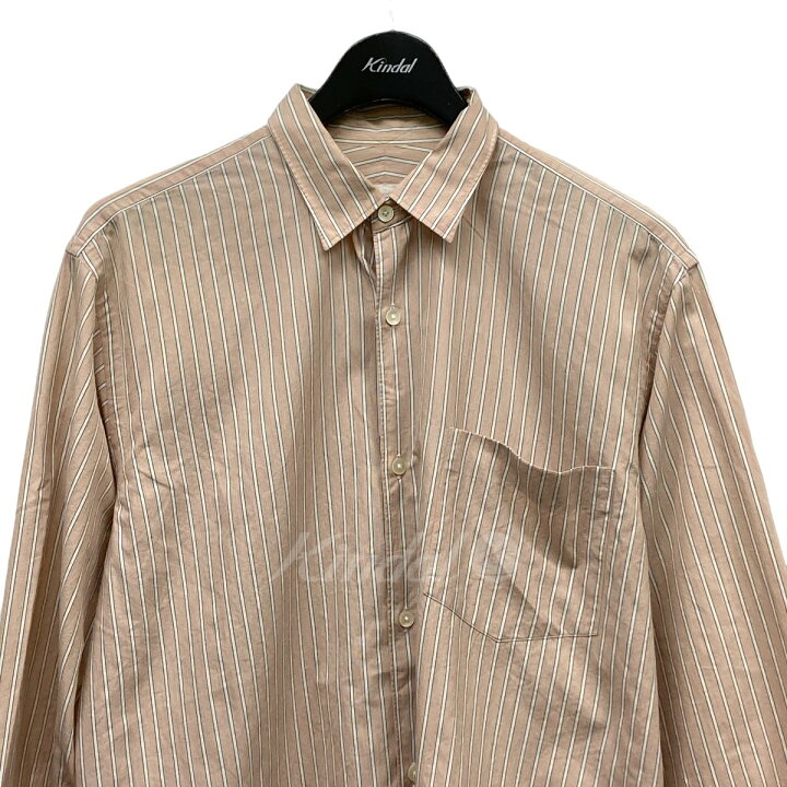 楽天市場】【中古】COMOLI ストライプシャツ M01-02001 ピンクベージュ 