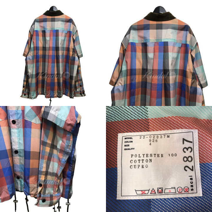 楽天市場】【中古】sacai22AW｢Plaid Layered Shirt｣レイヤードダブル 