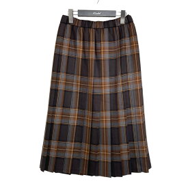 【中古】O’NEILL×Charpentier de Vaisseau　「LEATED SKIRT TIE STRING」 チェックプリーツスカート ブラウン サイズ：Free 【160224】（オニール×シャルパンティエ・ドゥ・ヴェッソ）