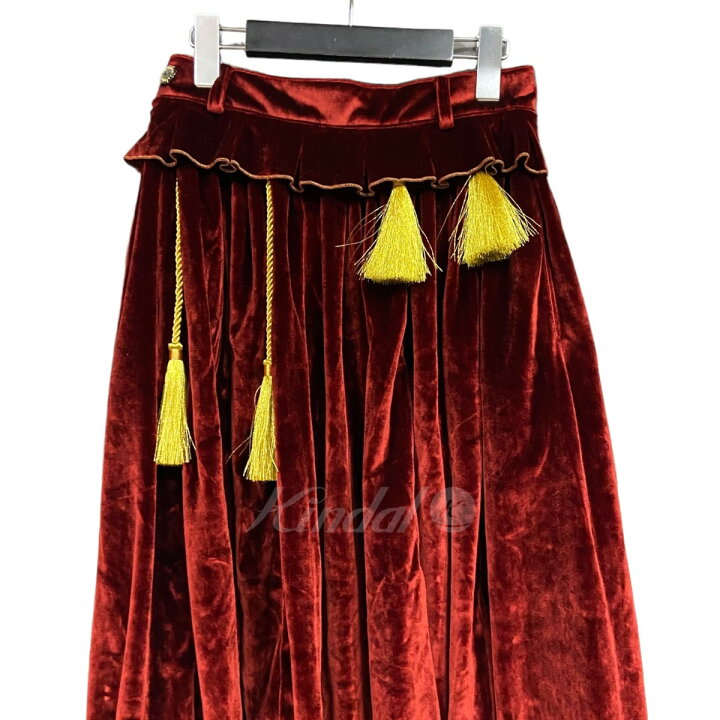 楽天市場】【中古】hazama幕開けのベルベットスカート レッド×イエロー 