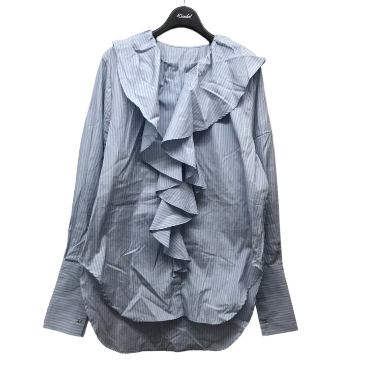 楽天市場】【中古】MAISON SPECIAL 23SSストライプフリルシャツ ブルー 