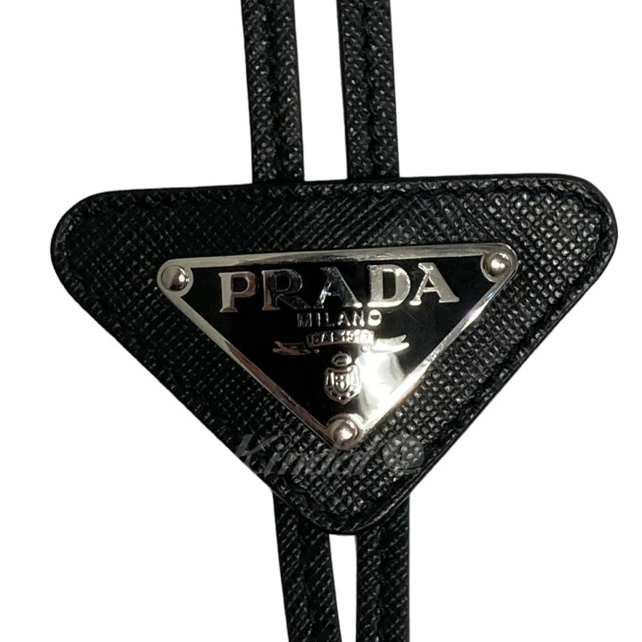 楽天市場】【中古】PRADA ループタイ ボロタイ トライングルロゴ  