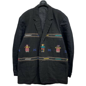 【中古】YOHJI YAMAMOTO　民族刺繍テーラードジャケット ブラック サイズ：M 【170224】（ヨウジヤマモト）