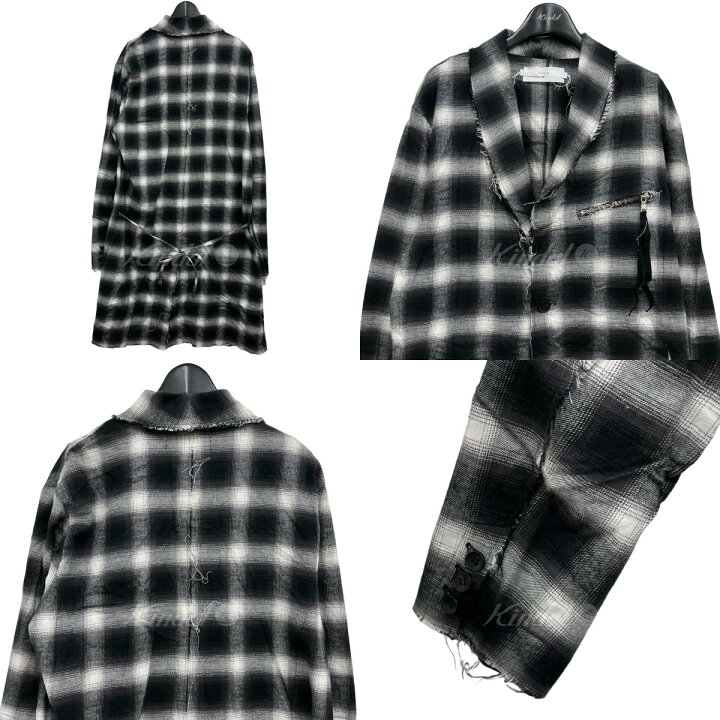 楽天市場】【中古】ASKYY ロングチェックシャツ グレー サイズ：3 