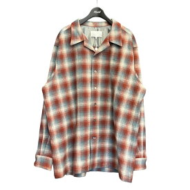 【中古】Maison Margiela×PENDLETON2023AW オーバーサイズ長袖シャツ ブラウン サイズ：38【価格見直し】