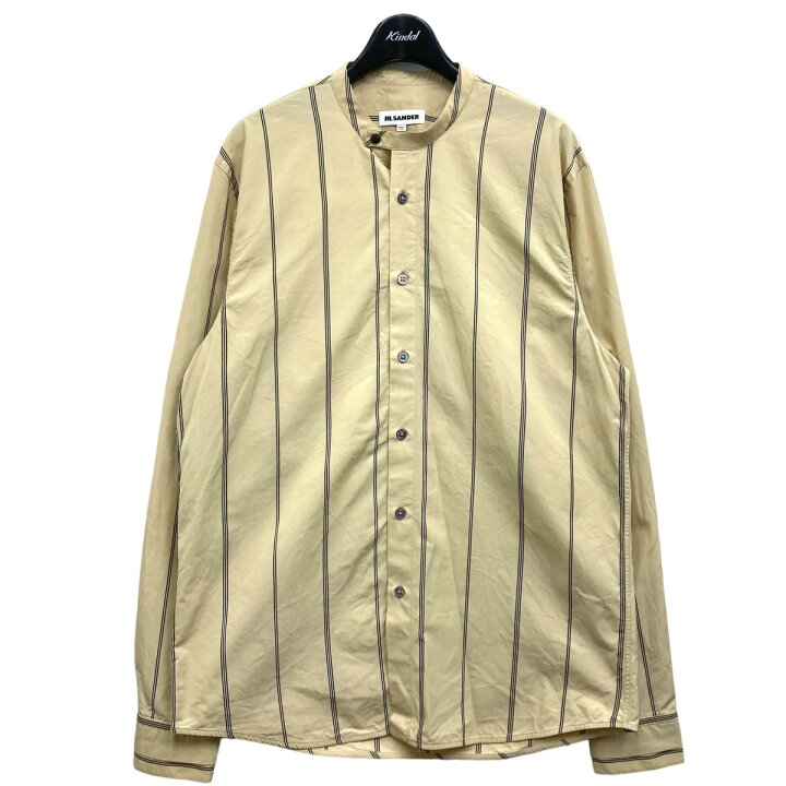 楽天市場】【中古】JIL SANDER バンドカラーストライプシャツ カーキ 